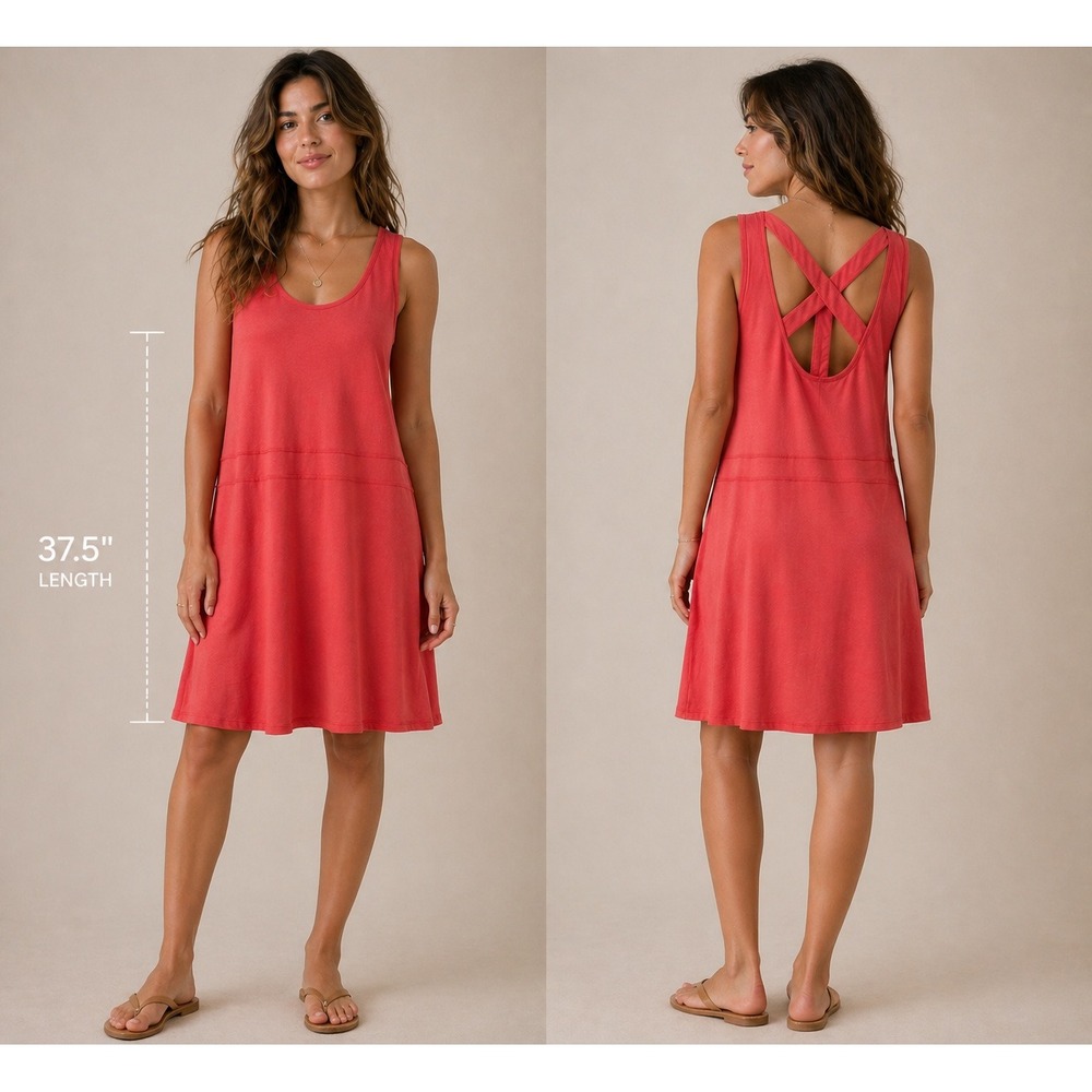 Silver Bait Performance Dress Coral Activewear Plus Size 1X